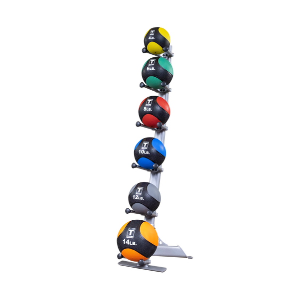 6 Medicine Balls (04-14 lbs Set w/ Rack)