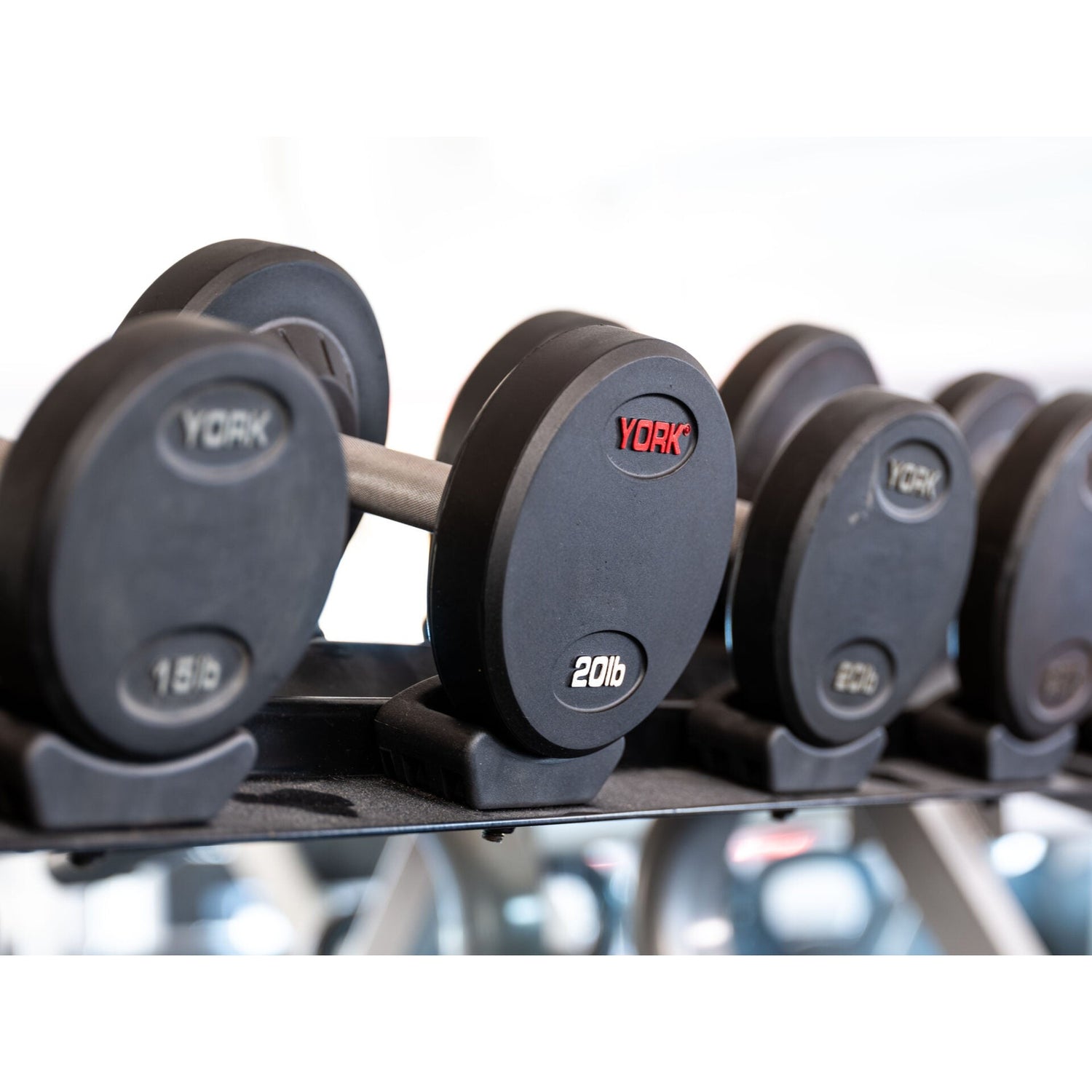 Pro-Style Rubber Dumbbell w/ 30mm Straight Handle (05-50 lbs Set)