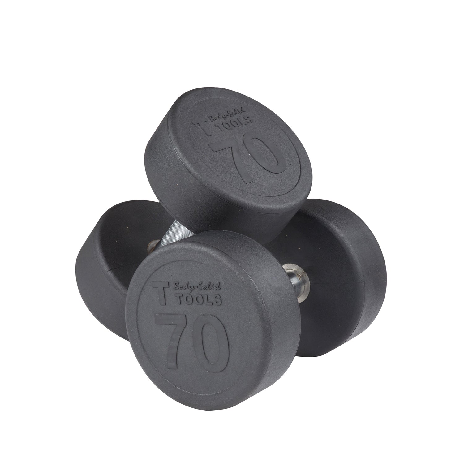 Round Rubber Dumbbell (55-75 lbs Set)