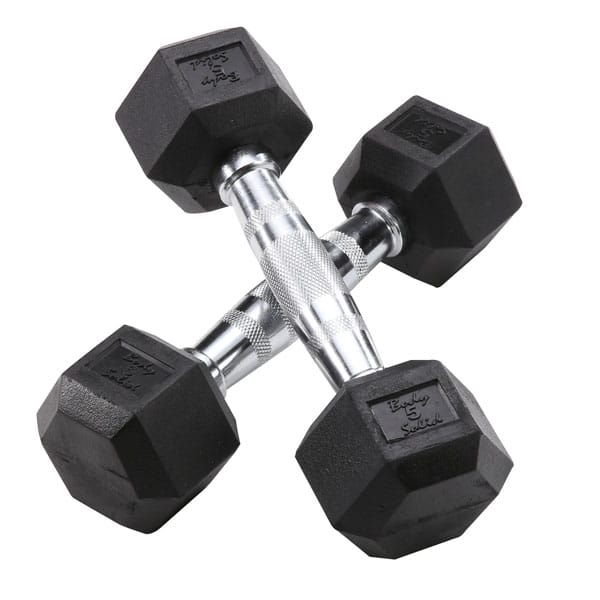 6 Sided Hex Rubber Dumbbell (05-50 lbs Set)