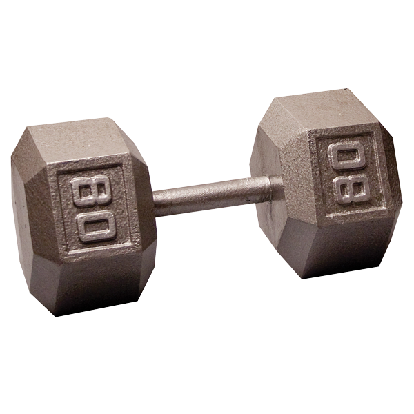 6 Sided Cast Iron Dumbbell (80-100 lbs Set)