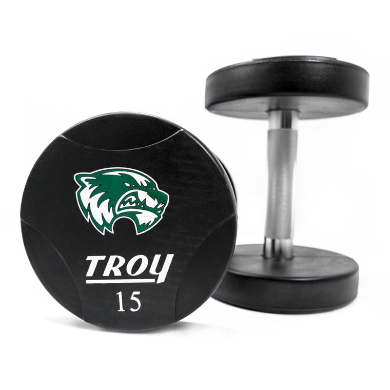 Round Urethane Dumbbell w/ Logo (05-100 lbs Set w/ 2 Racks)