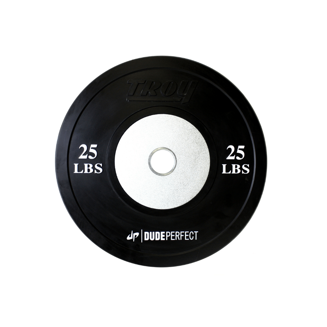 Rubber Black Competition Bumper Plate w/ Logo (25-55 lbs Singles)