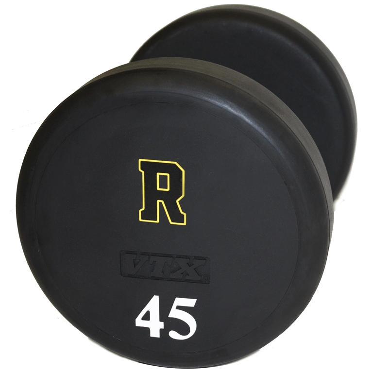 Round Urethane Dumbbell w/ Logo (05-125 lbs Singles)