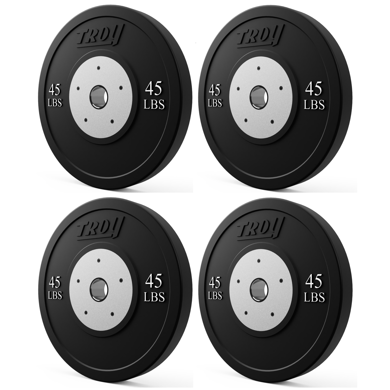 Rubber Black Competition Bumper Plate w/ Logo (45 lbs 4-10 Packs)