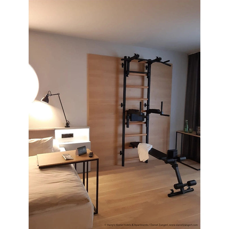 BenchK 733B Luxury Black wall bars for home gym and personal studio