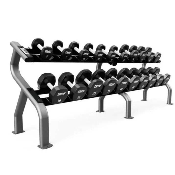 12 Sided Urethane Dumbbell (05-50 lbs Set w/ 1 Rack)