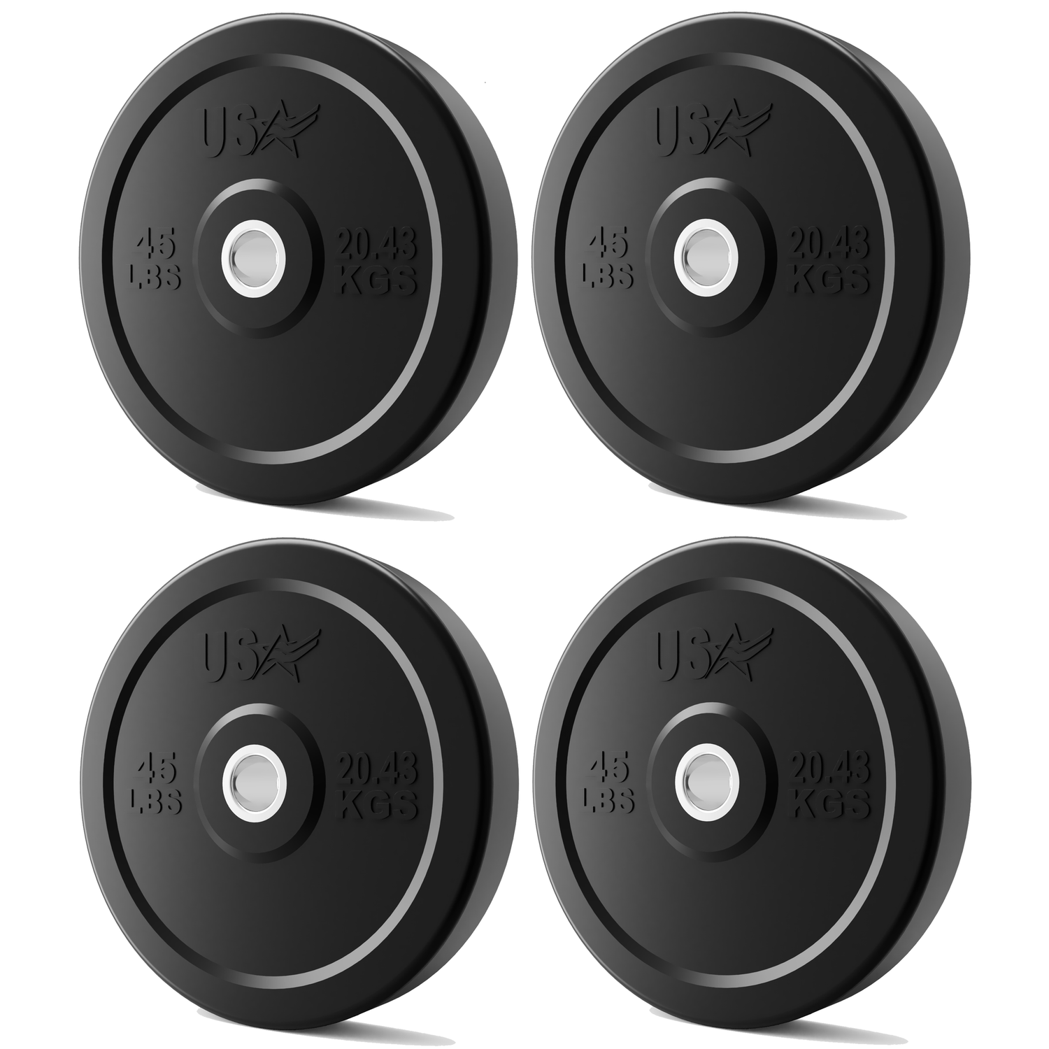 Solid Rubber Bumper Plate (45 lbs 4-10 Packs)