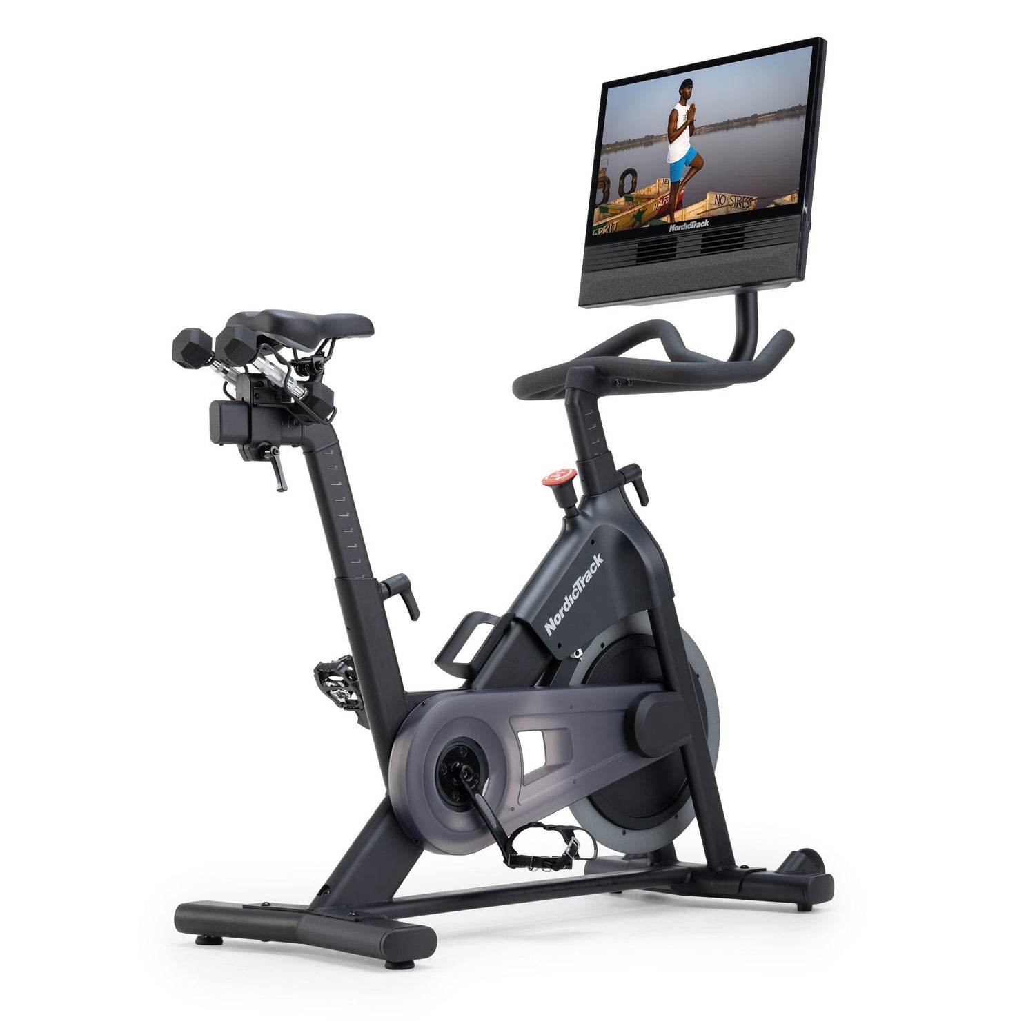 S24 Studio Bike with Pivoting 24" Touchscreen.