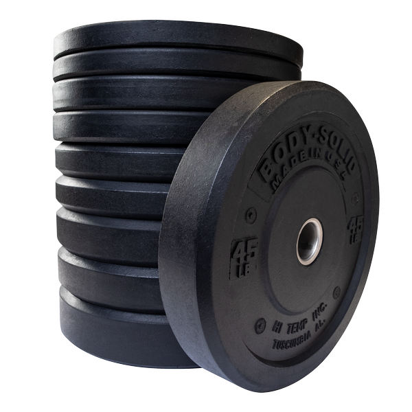 Rubber Black Premium Bumper Plate (10-45 lbs Singles)
