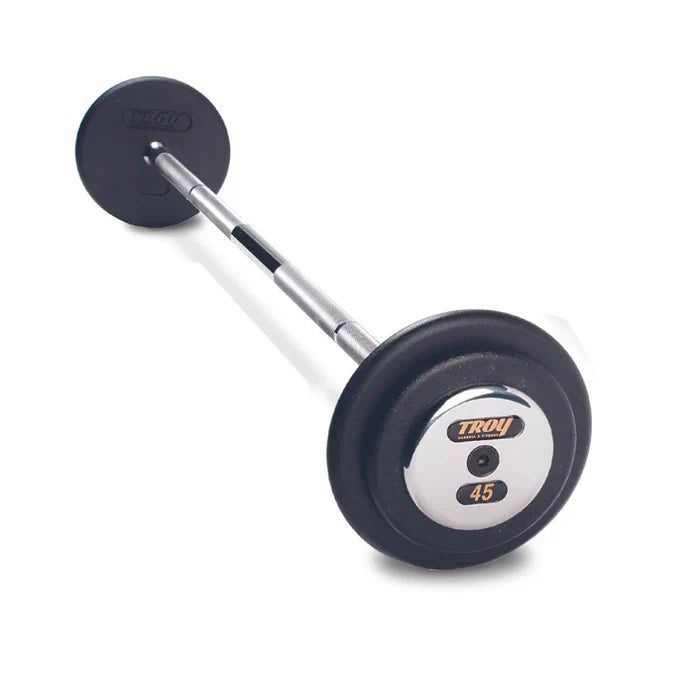 Pro-Style Black Straight Barbell w/ Chrome End Caps (20-115 lbs Sets w/ Rack)