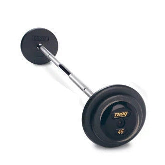 Pro-Style Black Straight Barbell w/ Rubber End Caps (20-115 lbs Sets w/ Rack)