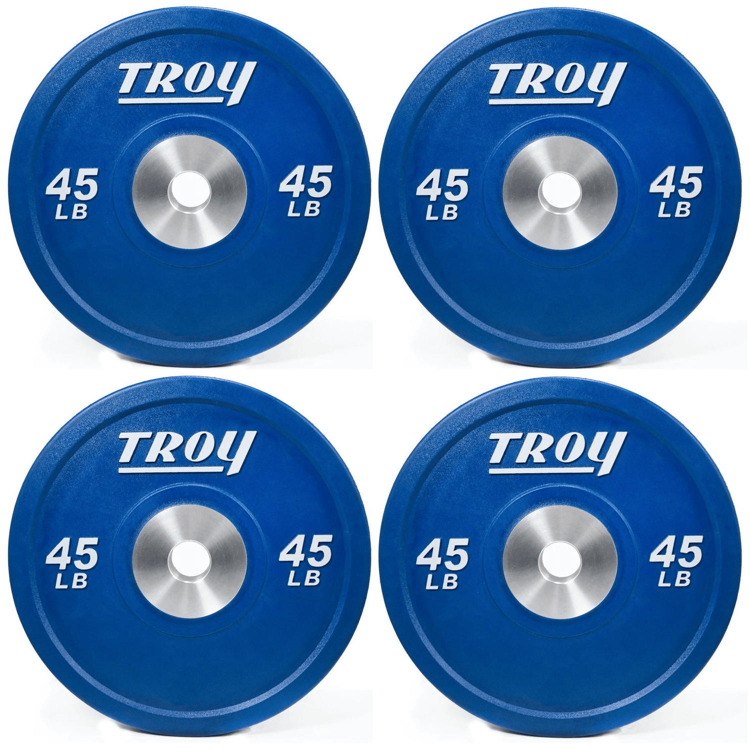 Premium Rubber Bumper Plate w/ Logo (45 lbs 4-10 Packs)