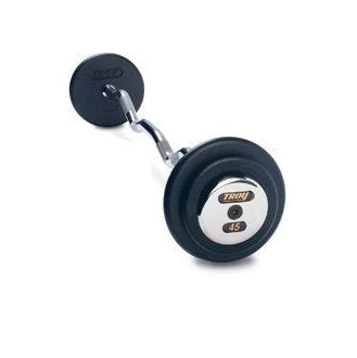 Pro-Style Black Curl Barbell w/ Chrome End Caps (20-115 lbs Sets w/ Rack)