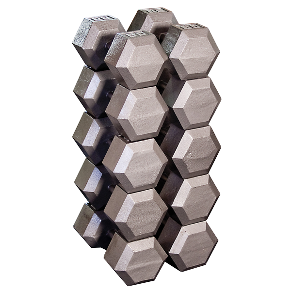 6 Sided Cast Iron Dumbbell (03-100 lbs Singles)