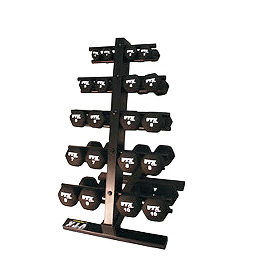 Black Neoprene Dumbbells (01-10 lbs Set w/ Rack)