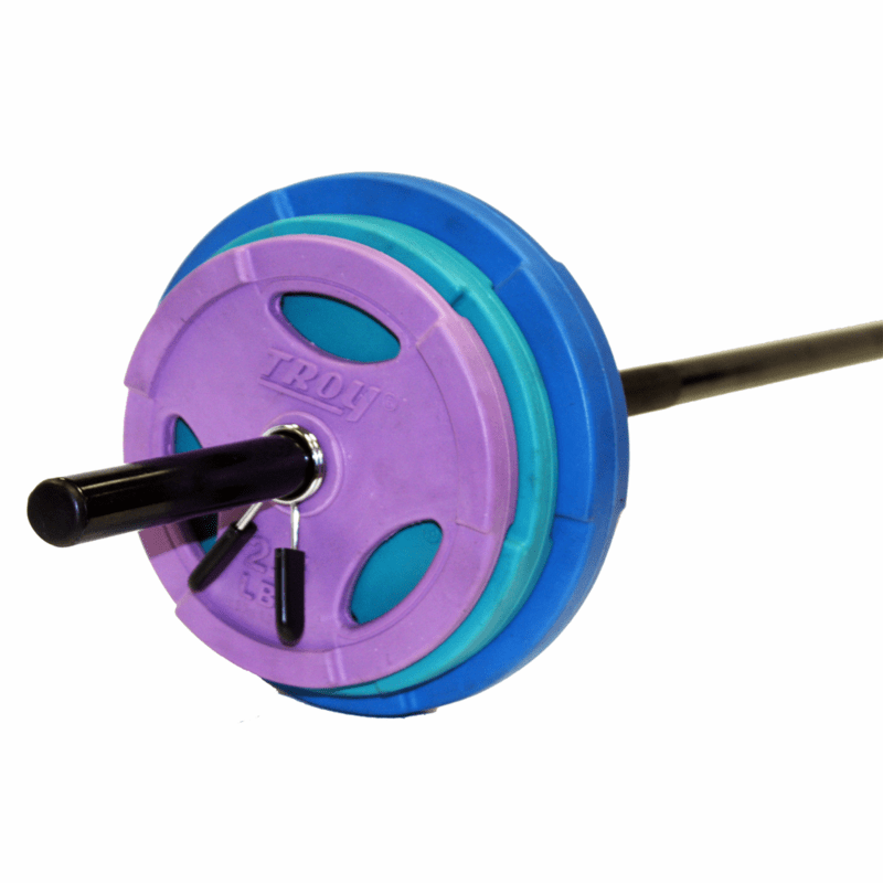 Rubber Interlocking Color Grip Workout Plate (Set w/ Rack)