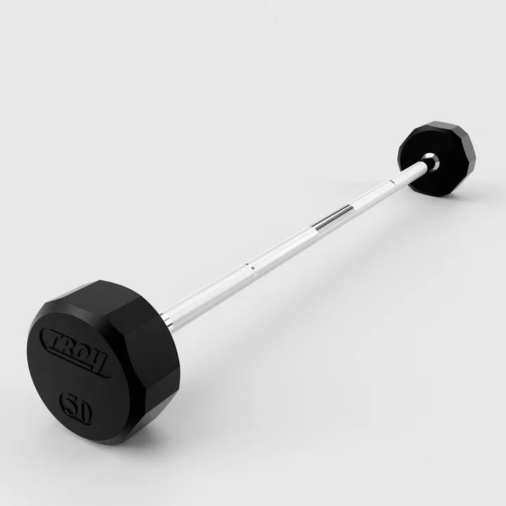 12-Sided Rubber Straight Barbell (20-110 lbs Singles)