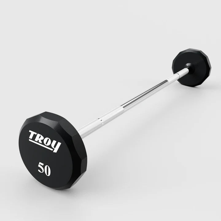 12-Sided Urethane Straight Barbell (20-110 lbs Set w/ Rack)