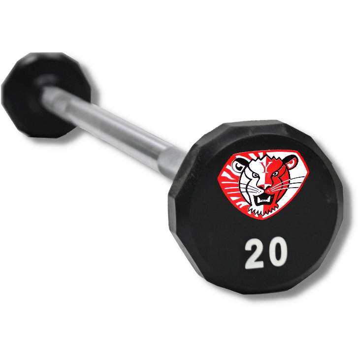 12-Sided Urethane Straight Barbell w/ Logo (20-110 lbs Singles)