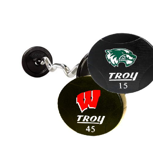 Round Urethane Curl Barbell w/ Logo (20-110 lbs Set w/ Rack)