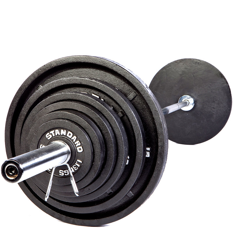 Cast Iron Black Plate w/ Bar (210,300 lbs Weight Sets)