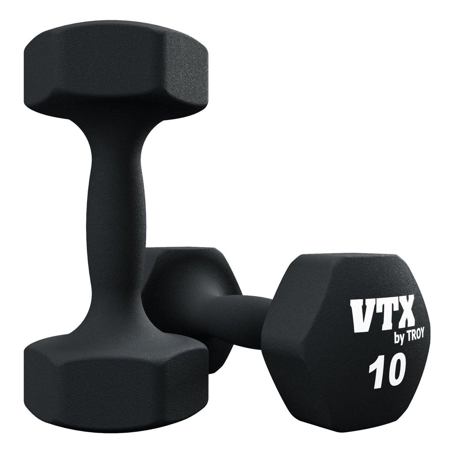 Black Neoprene Dumbbells (01-10 lbs Set w/ Rack)