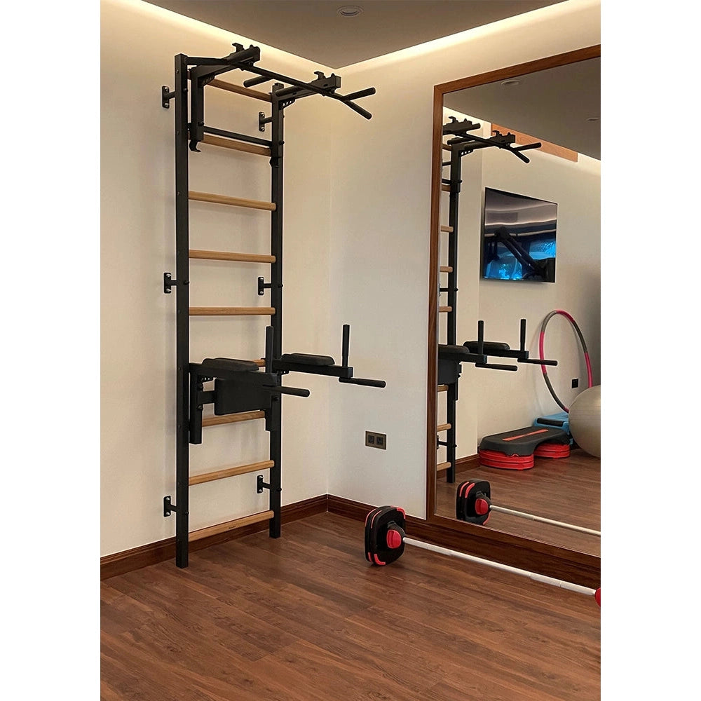 BenchK 732B Fitness black stall bar for home, room