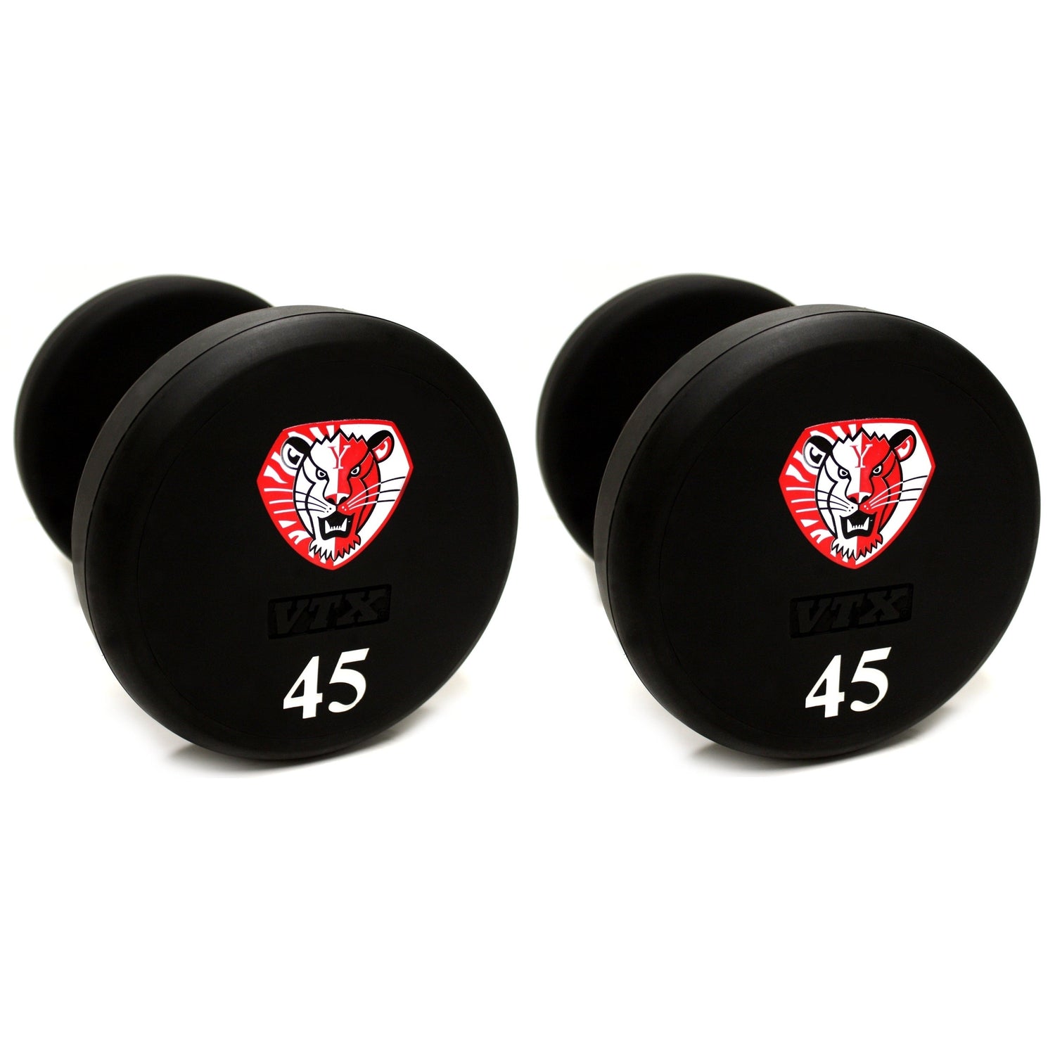 Round Urethane Dumbbell w/ Logo (80-100 lbs Set)